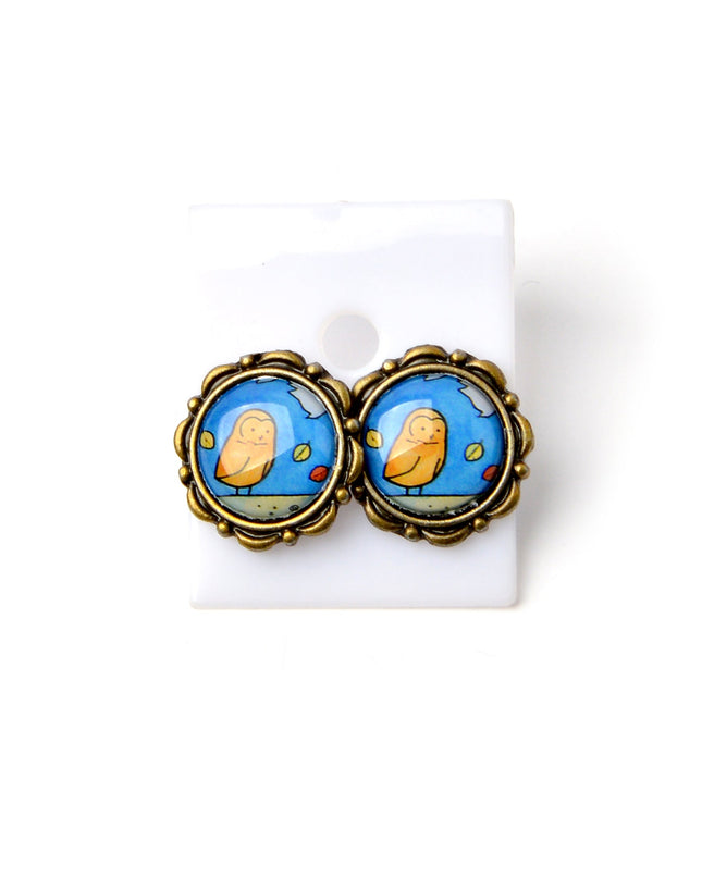 Boucles d'oreilles hibou I