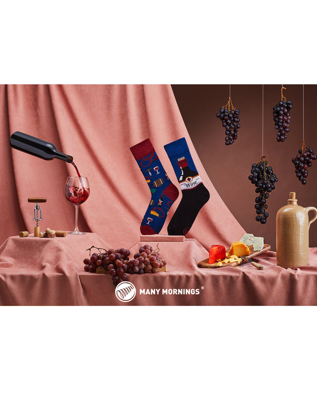 Many Mornings Zokni - Cabernet Sockvignon Chaussettes amusantes pour tous