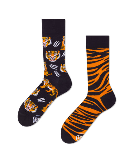 Many Mornings Zokni - Chaussettes amusantes Feet Of The Tiger pour tous les âges