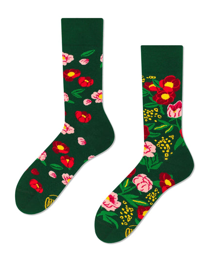 Chaussettes Many Mornings - Vert Flower Power