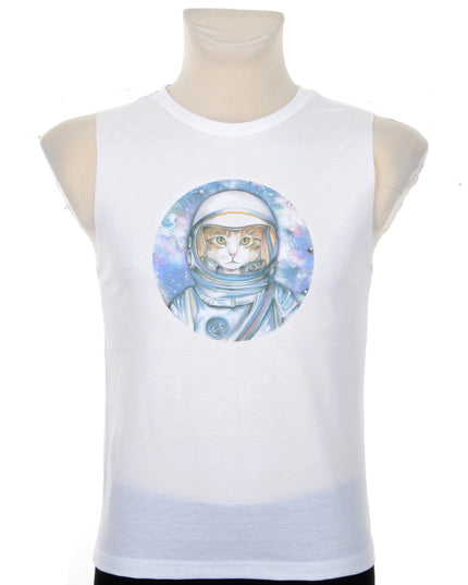 Débardeur - Motif chat astronaute pour hommes et femmes