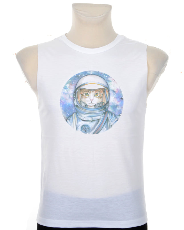 Débardeur - Motif chat astronaute pour hommes et femmes