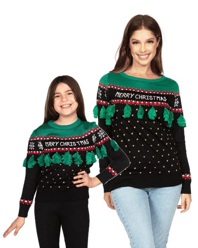 Matching Christmas Tree Tassel Family Christmas Sweaters