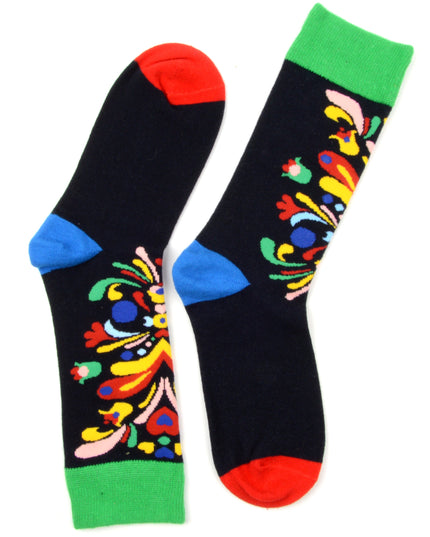 Chaussettes à motifs folkloriques - Amusantes et traditionnelles