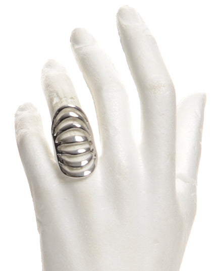 Anneau chromé rayé