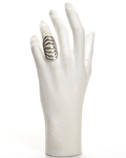 Anneau chromé rayé