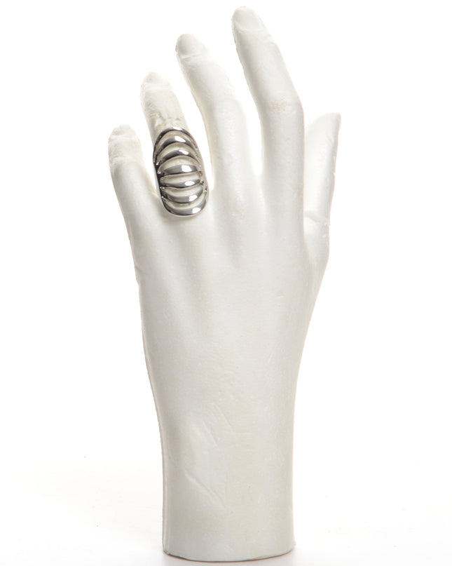 Anneau chromé rayé