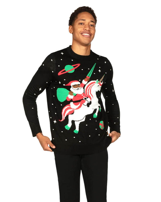 Men's Santa Unicorn Ugly Christmas Sweater