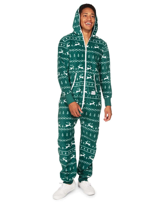 Men's Green Fair Isle Jumpsuit