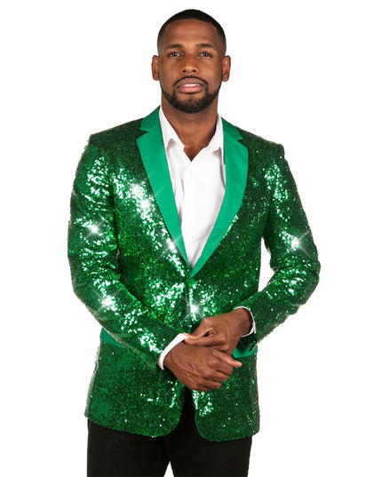 Men's Green Sequin All Over Blazer