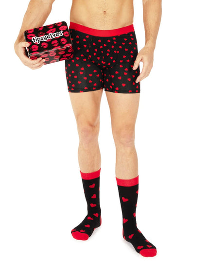 Men's Hearts on Fire Boxers & Socks Gift Set