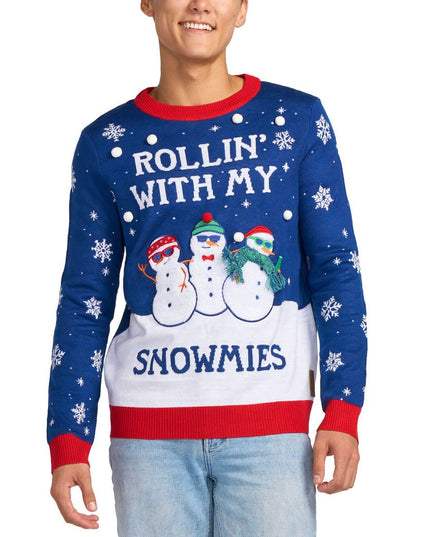 Men's Rollin' With My Snowmies Ugly Christmas Sweater