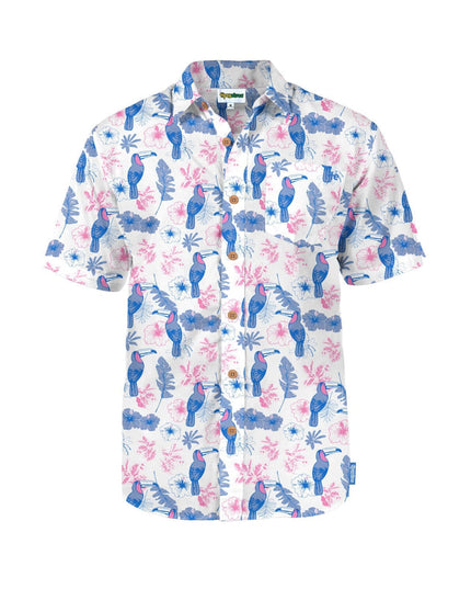 Men's Toucan Tango White Hawaiian Shirt