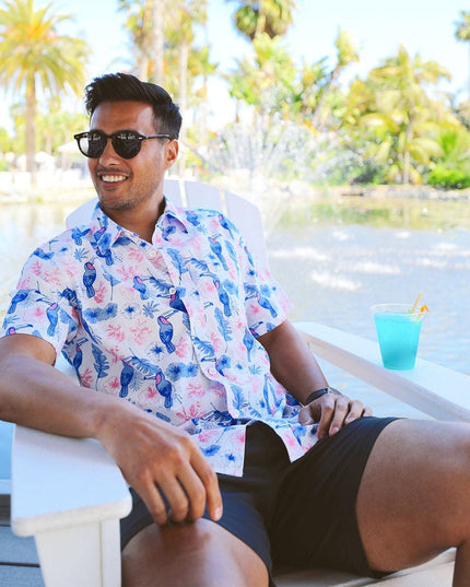 Men's Toucan Tango White Hawaiian Shirt
