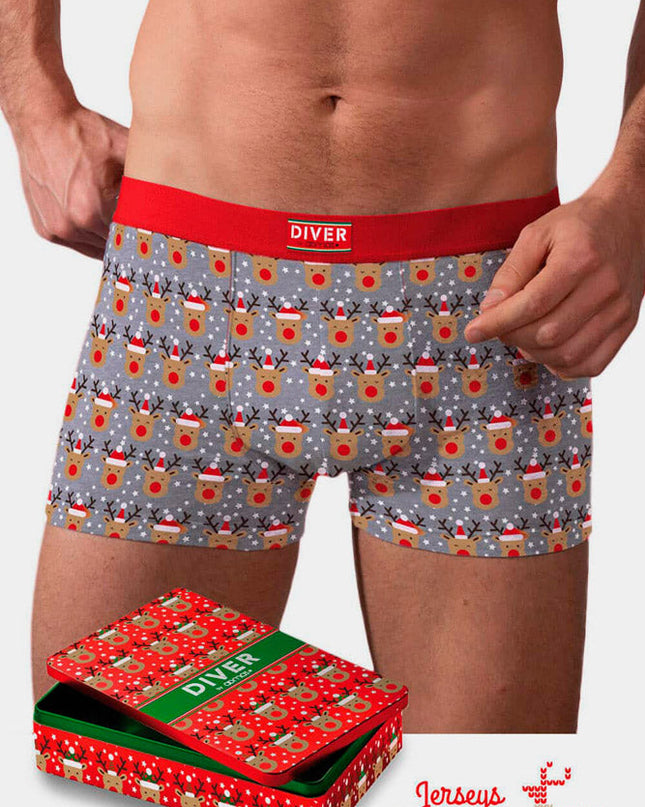 Boxers de Noël pour hommes avec rennes - Coffret cadeau musical