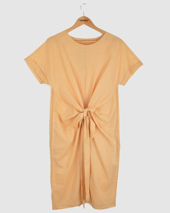 Robe d'été en toile beige