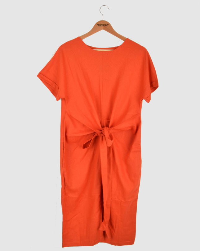 Robe d'été en toile - Orange