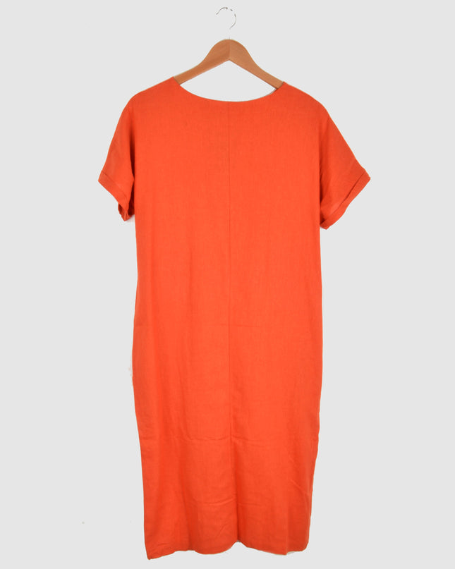 Robe d'été en toile - Orange