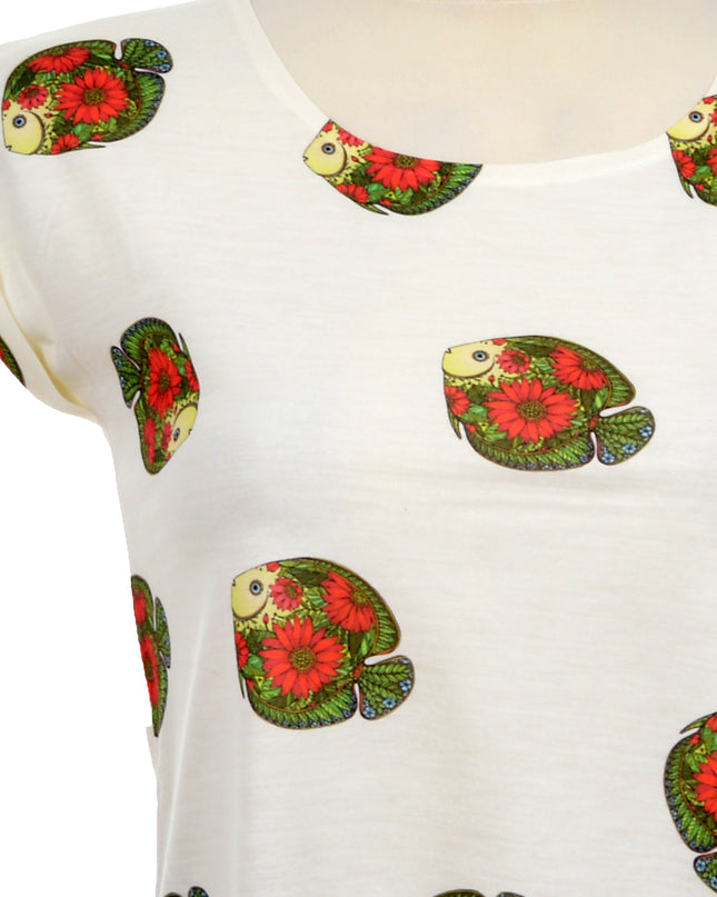 Haut ample à motif poisson - Homme, Femme, Enfant, Soldes