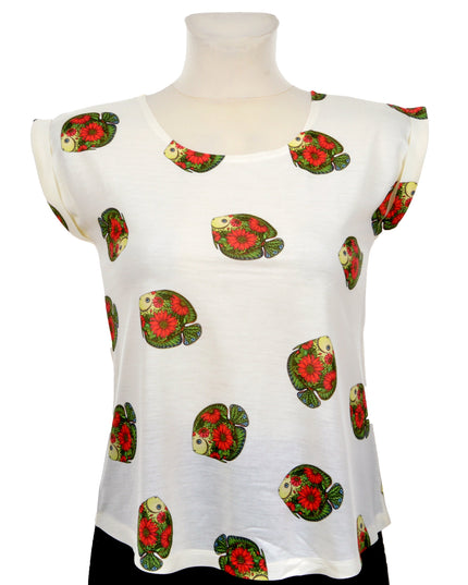 Haut ample à motif poisson - Homme, Femme, Enfant, Soldes