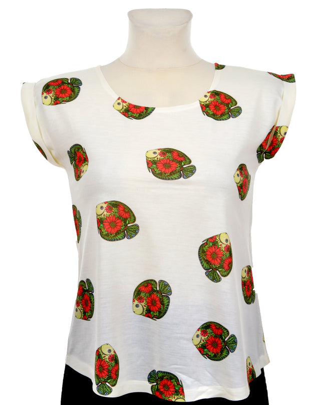 Haut ample à motif poisson - Homme, Femme, Enfant, Soldes