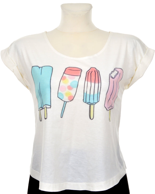 T-shirt ample motif glaces - Homme, Femme, Enfant, Soldes