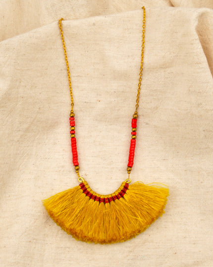 Collier à franges - Accessoire de Noël jaune