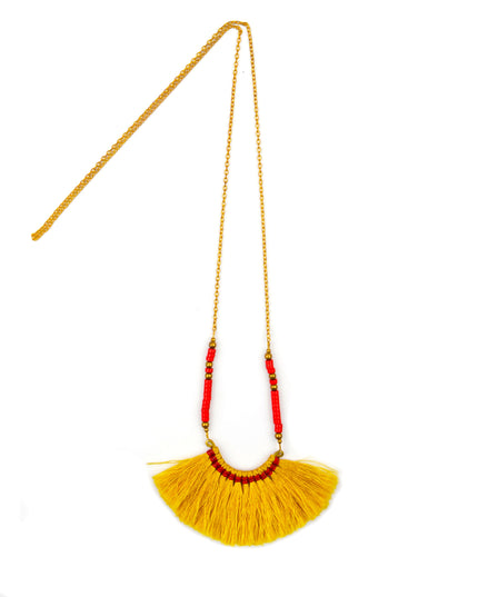 Collier à franges - Accessoire de Noël jaune