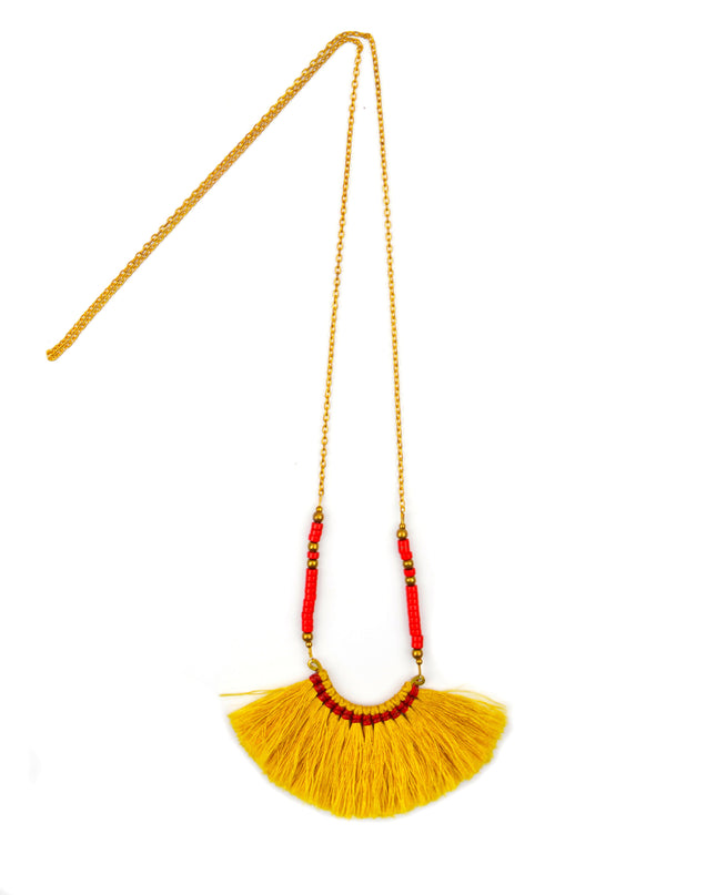 Collier à franges - Accessoire de Noël jaune