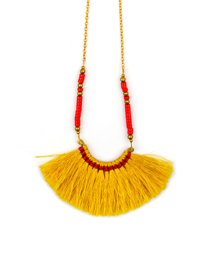 Collier à franges - Accessoire de Noël jaune