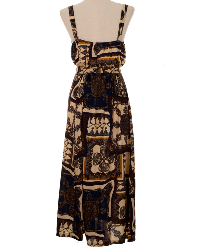 Robe boutonnée - Motif baroque