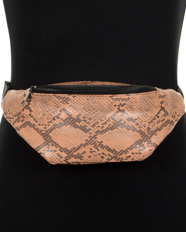 Sac banane en similicuir marron