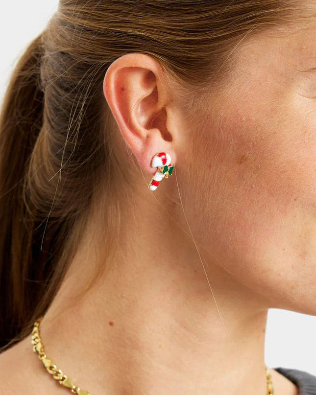 Boucles d'oreilles de Noël - Motif canne à sucre