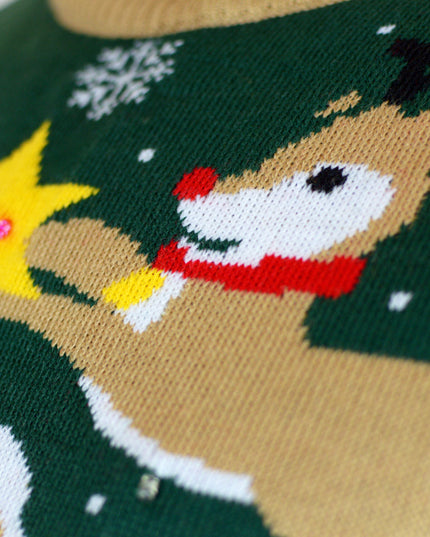 Pull de Noël pour enfants avec Père Noël lumineux LED attaché