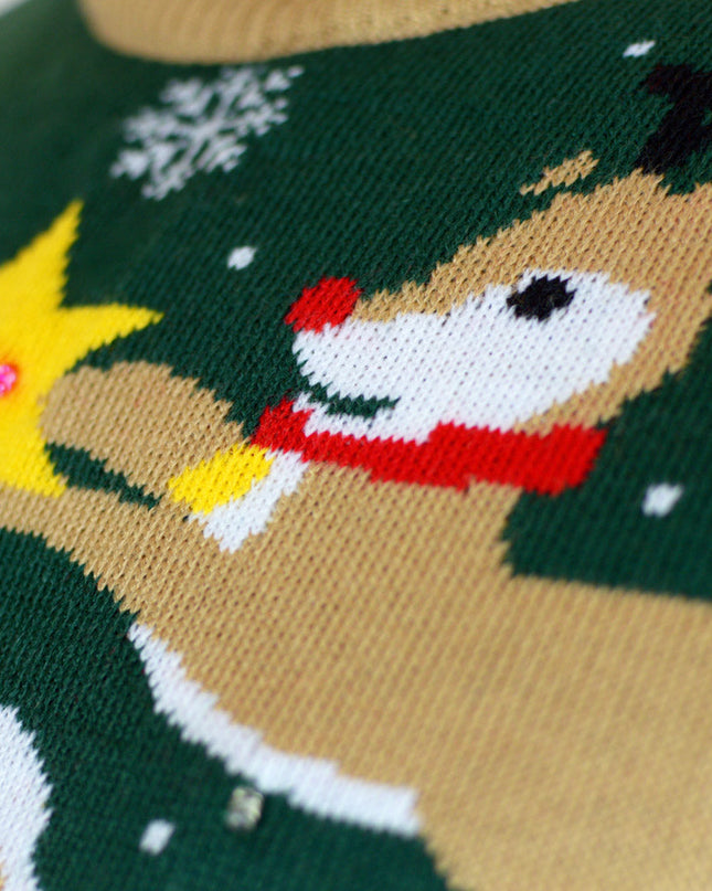 Pull de Noël Père Noël à LED pour homme avec motif noué