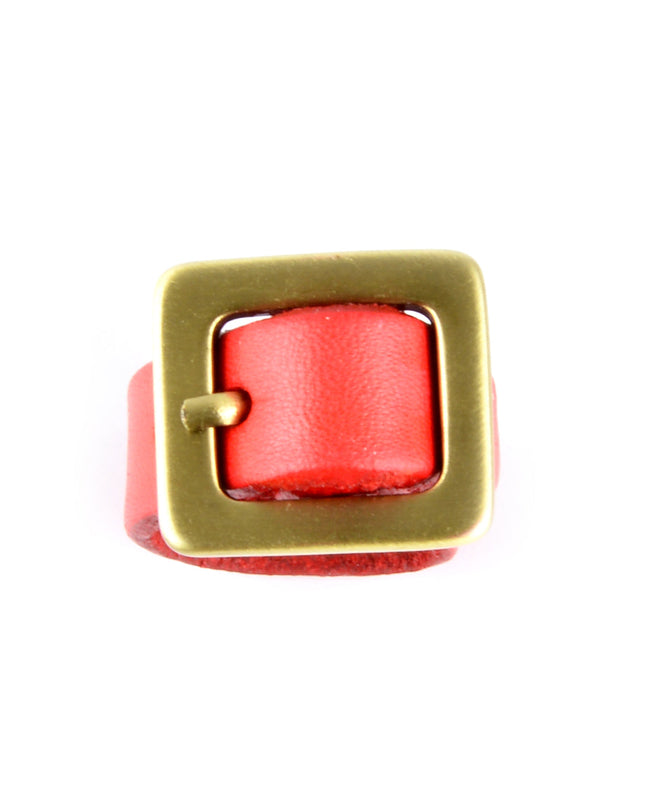 Bague en cuir rouge - Accessoire festif pour les fêtes