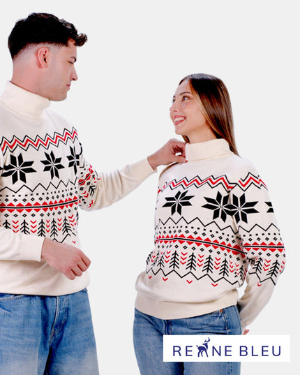 Pull de Noël Chamonix pour couples en coton biologique