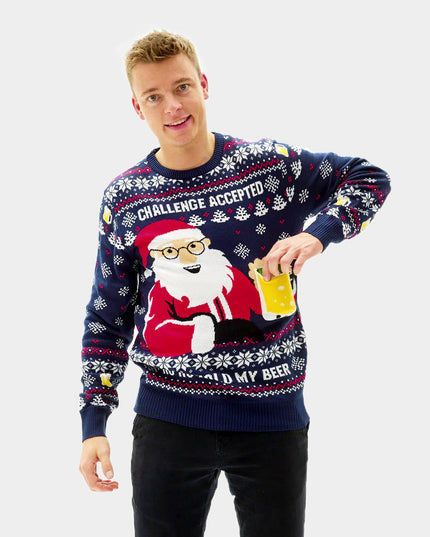 3D Beer Pocket Christmas Sweater for Men