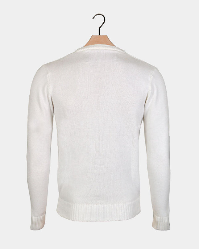 Pull de Noël pour couples avec motif rennes 3D - Blanc