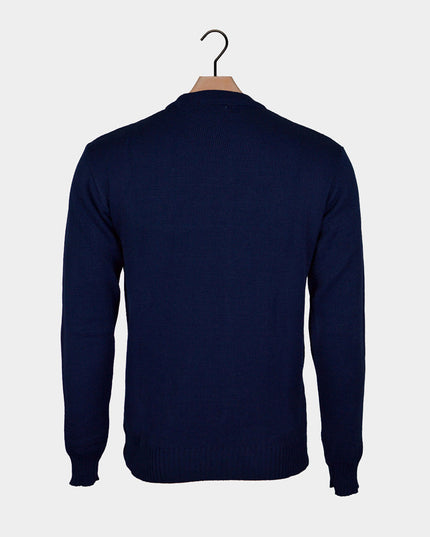 Pull de Noël bleu marine avec bonhomme de neige