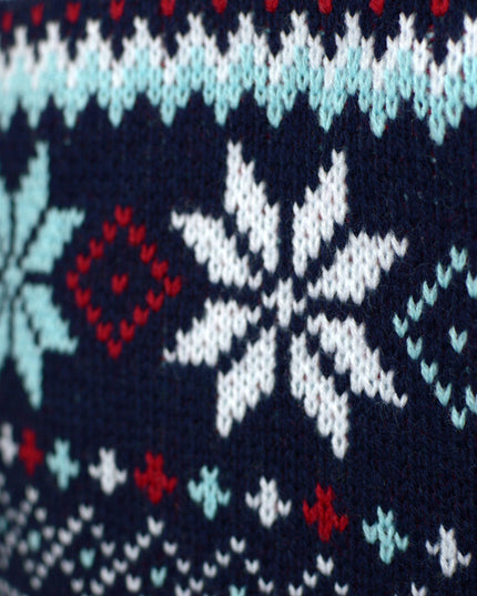 Pull de Noël bleu marine pour femme