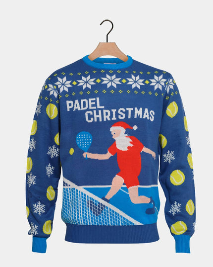Pull de Noël bleu Padel