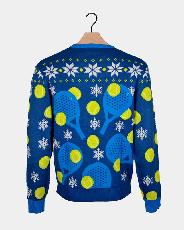 Pull de Noël bleu Padel