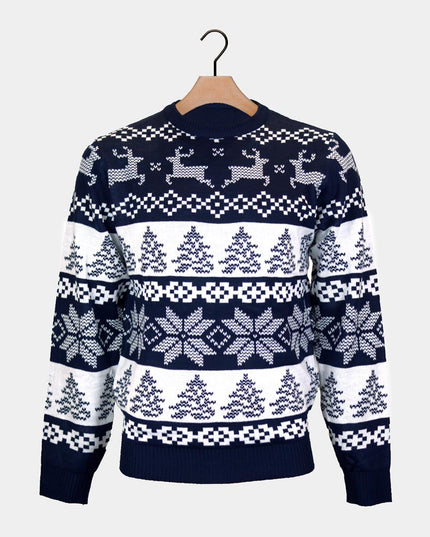 Pull de Noël bleu Pôle Nord pour femme
