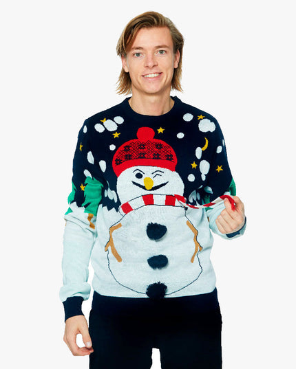 Pull de Noël bonhomme de neige 3D
