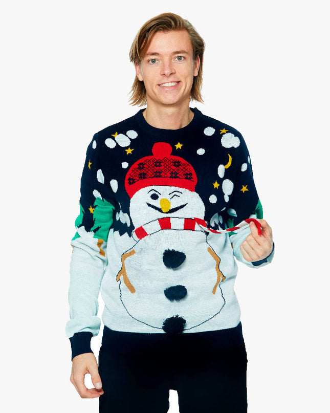 Pull de Noël bonhomme de neige 3D