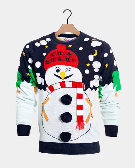 Pull de Noël bonhomme de neige 3D