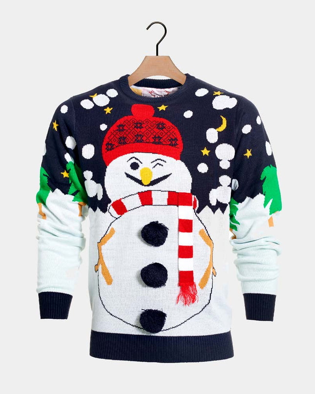 Pull de Noël bonhomme de neige 3D