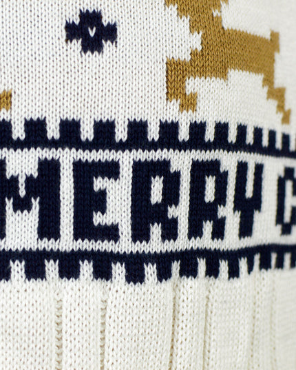 Pull de Noël blanc chic pour couples avec rennes - Coton biologique