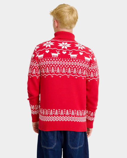 Pull de Noël pour homme « Groenlandais » à col roulé en coton biologique